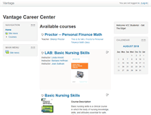 Tablet Screenshot of moodle.vantagecareercenter.com